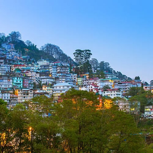 View of Gangtok The Capital City of Sikkim, India.